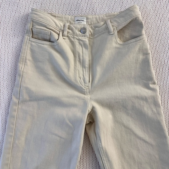 Aritzia Wilfred Free Cream Straight Leg Jeans Size 4 - Picture 5 of 7